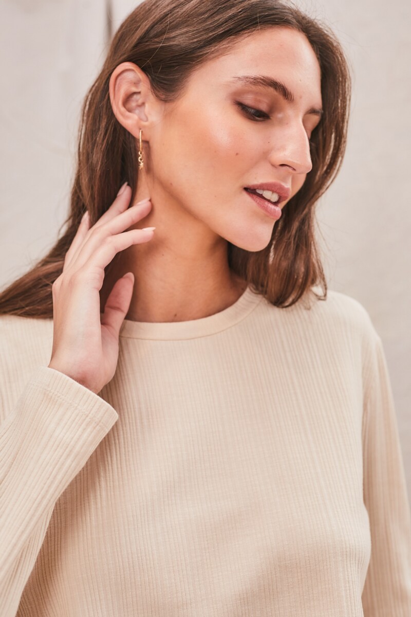 Remera Algodón Texturado Nácar