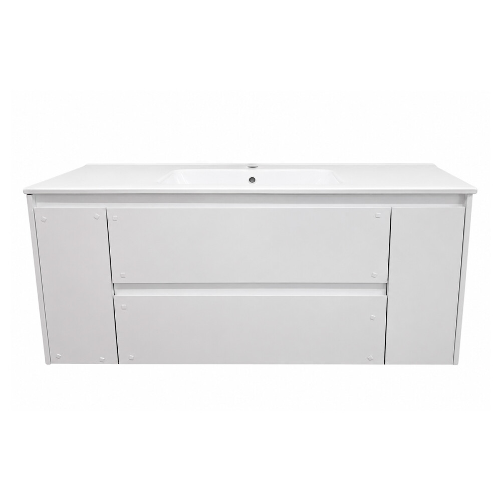 MUEBLE DE BAÑO SUSPENDIDO MODELO ALFA 120 CM BLANCO CON MESADA Mueble De Baño Suspendido Modelo Alfa 120 Cm Blanco Con Mesada
