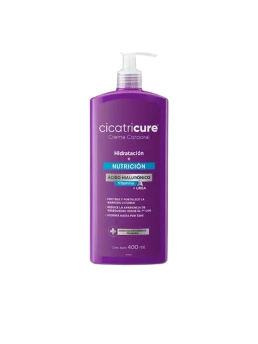 Cicatricure Crema Corporal 400ml - Hidratación + Nutrición con ácido hialurónico 