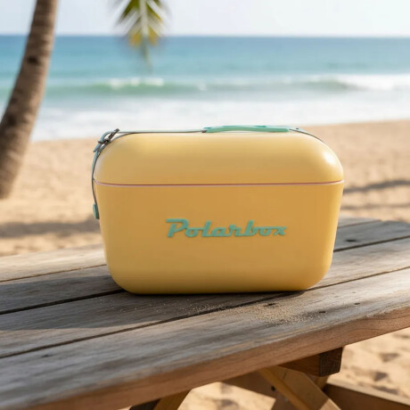 Conservadora Térmica Retro 12L Polarbox Playa Camping Viajes Amarillo/verde Agua