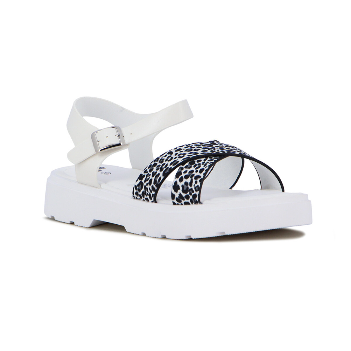 Angus Sandalia Niña Dos Tiras Cruzadas C/ Pulsera Y Hebilla - Blanco - Blanco 