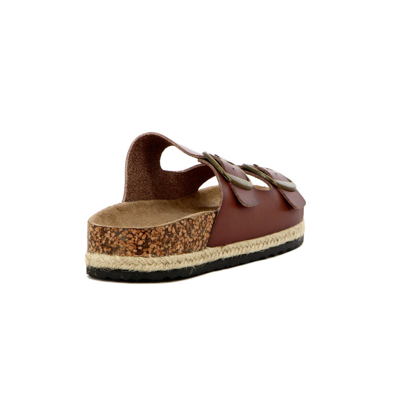 Sandalias Mujer Darkness Dos Tiras Con Hebillas Beige