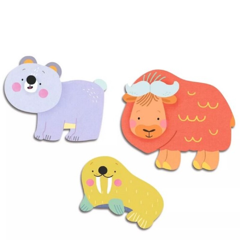 Set de 62 stickers para bebés +18m Ice Field Animals