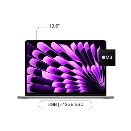 APPLE MACBOOK AIR 13,6' M3/8GB/512GB APPLE Macbook Air MRXP3LL/A 13,6' 512GB SSD / 8GB M3 Chip - SPACE GRAY