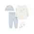 Conjunto Carters 4 piezas Gorro Medias RN Full of Wonder Celeste aviones