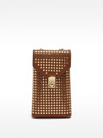 Bolso Para Móvil Con Tachuelas camel