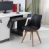 Silla de Comedor Nórdica Estilo Eames de Madera Acolchonada Color Negro x4 Unidades Silla de Comedor Nórdica Estilo Eames de Madera Acolchonada Color Negro x4 Unidades