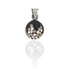 Dije Colgante Esfera-Plata 925-Zircoias y Zirconias Negras-CP410Z sinpiedra