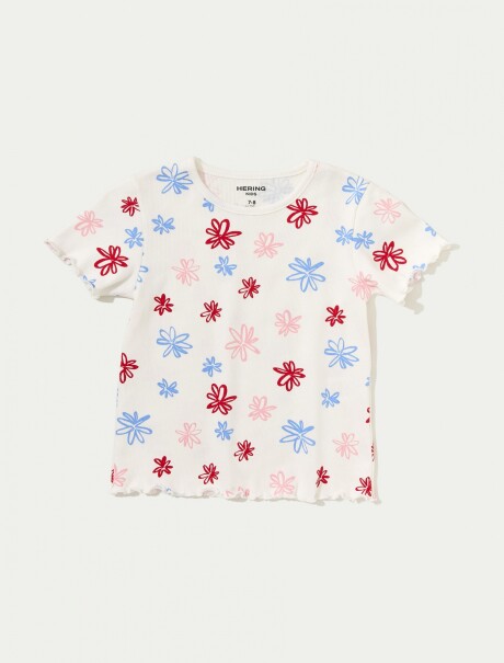 BLUSA MANGA CORTA INFANTIL CON ESTAMPADO BEIGE