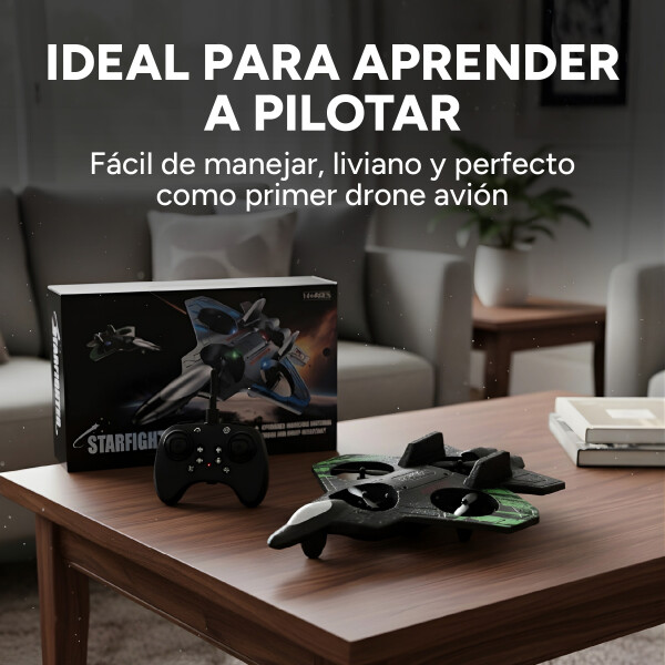 Avión Drone Jet Control Remoto 360° Recargable Espuma 2 Bats Color Verde