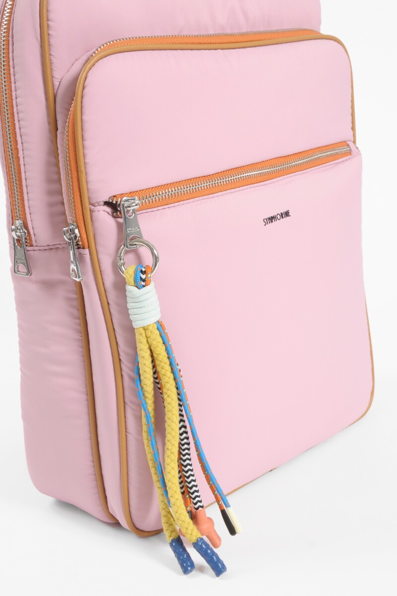 Mochila porta laptop color block lila