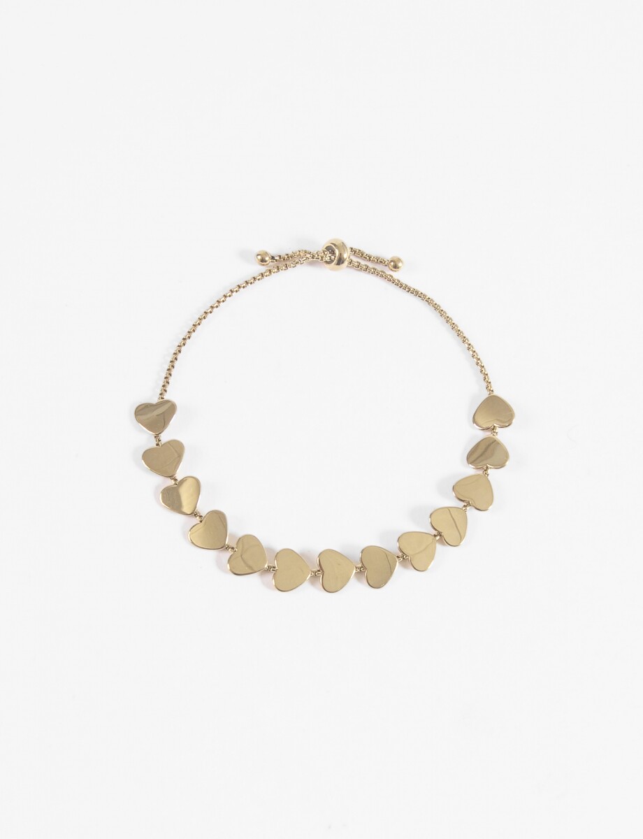 Pulsera acero hearts - dorado 