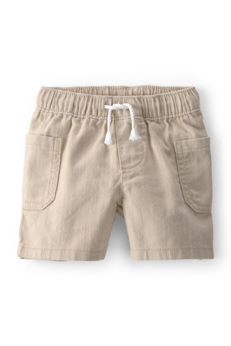 Short de sarga, beige, con cordón Short de sarga, beige, con cordón