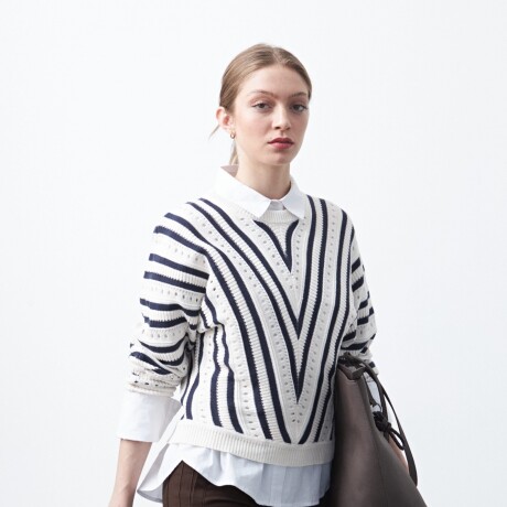 SWEATER COIMBRA Blanco/Azul