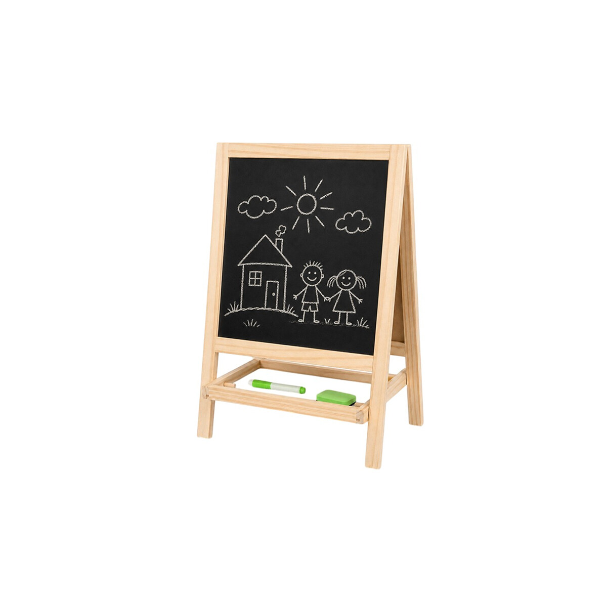 Pizarrón infantil para dibujar con soporte y estante 