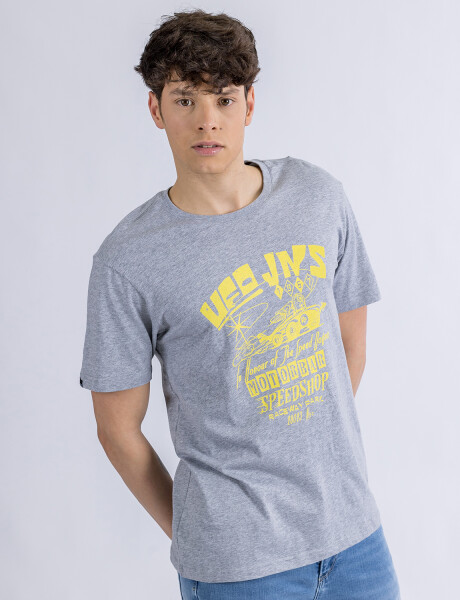 Camiseta en algodón estampada UFO Speedway gris L