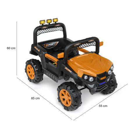 Jeep 4x4 Niños Auto Motor Batería Control Luces USB y Música Naranja