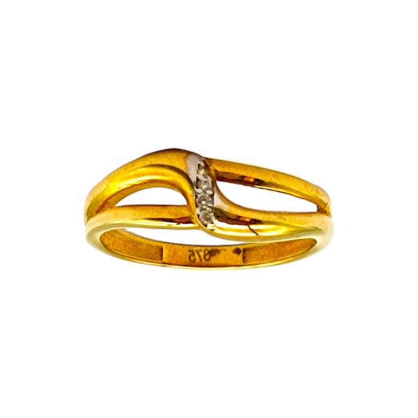 Anillo Entrelazado-Oro Bajo-Piedra Zirconia-AN8102 conpiedra