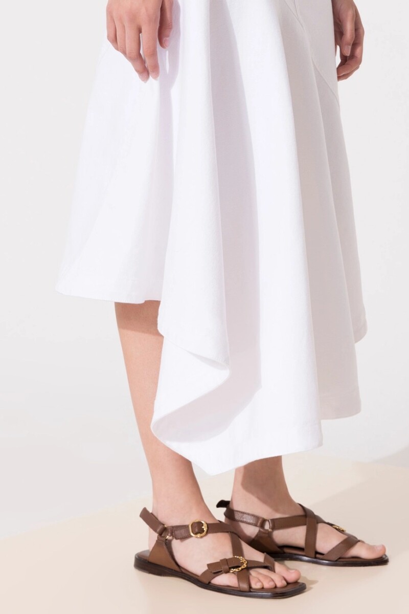 POLLERA MIDI WHITE Blanco