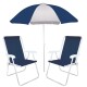 Set x2 Silla Alta Conforto Sannet + Sombrilla AZUL