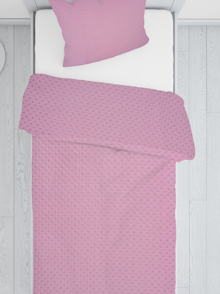 COLCHA 1 PLAZA CON FUNDA ROSADO