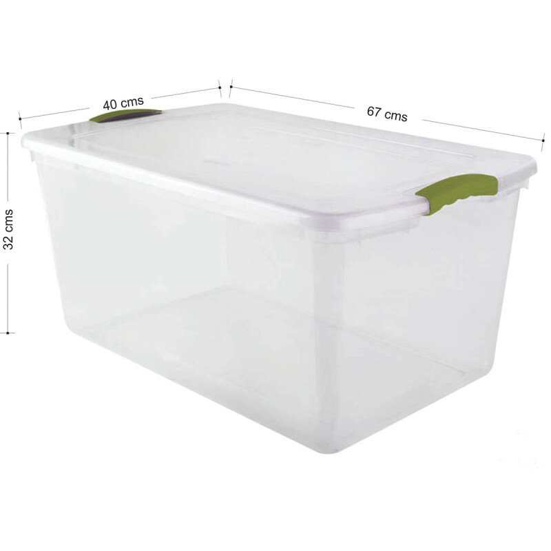 Set x2 Caja organizadora 61 lts Wenbox TRANSPARENTE