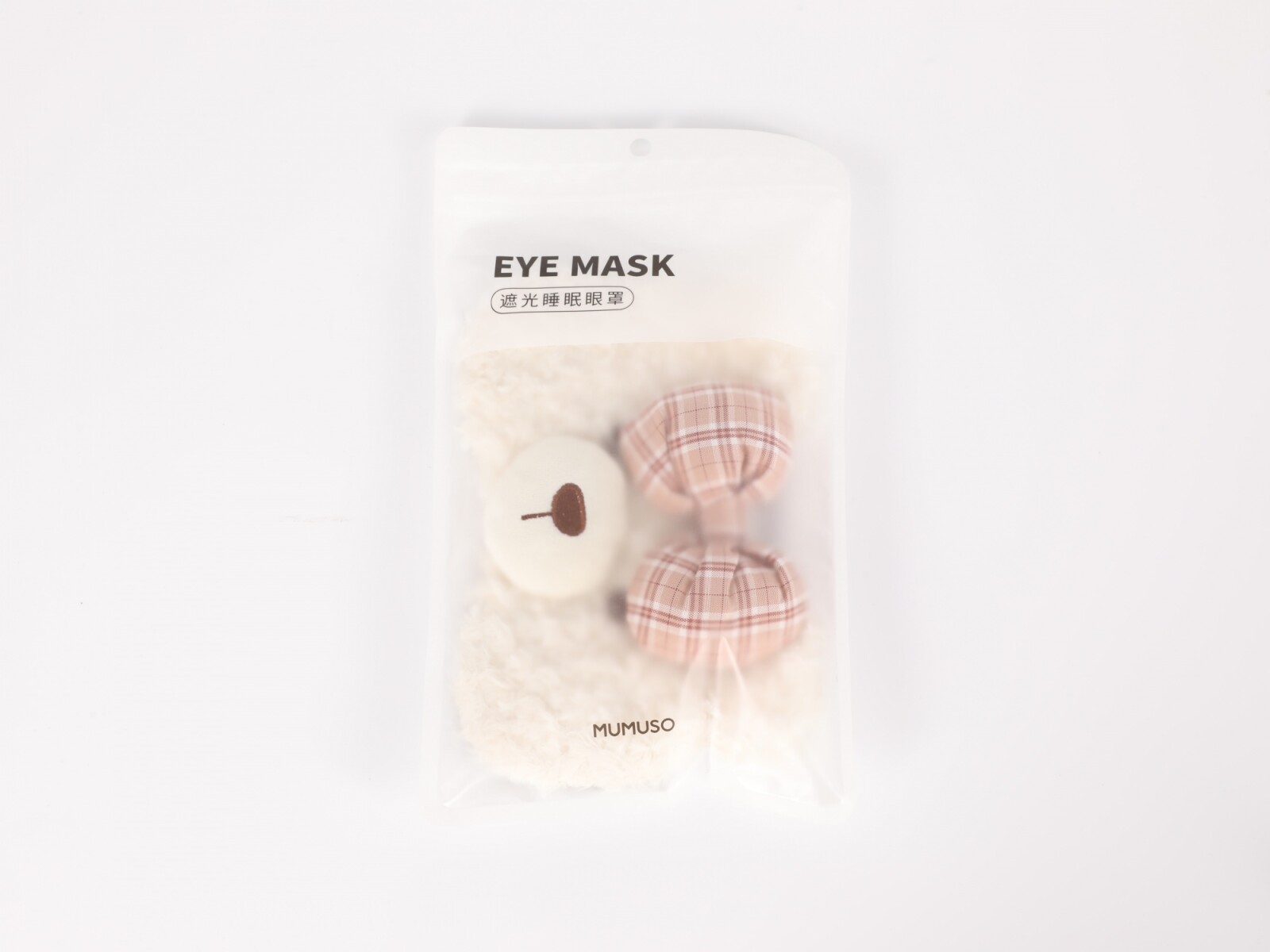 MASCARILLA PARA LOS OJOS (OSITO BEIGE CON PAJARITA) 