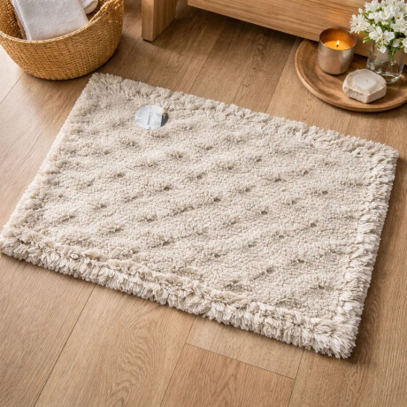 Alfombra Rectangular Dos Texturas Natural Liviana Moderna Beige