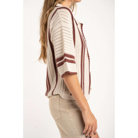 Camisa Crochet Rayada Nacar