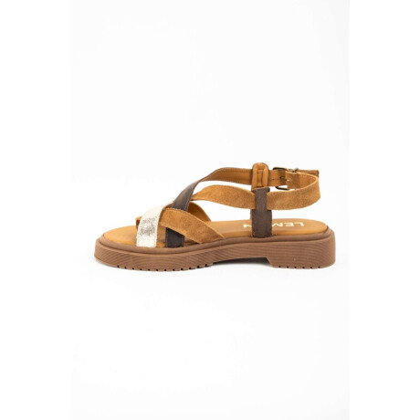 Sandalias De Cuero Tiras Cruzadas Multi