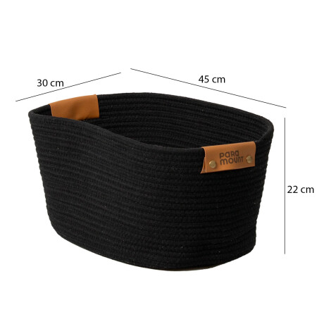 Cesto Canasto de Algodón con Asa Paramount Deco 45x30x22Cm Negro