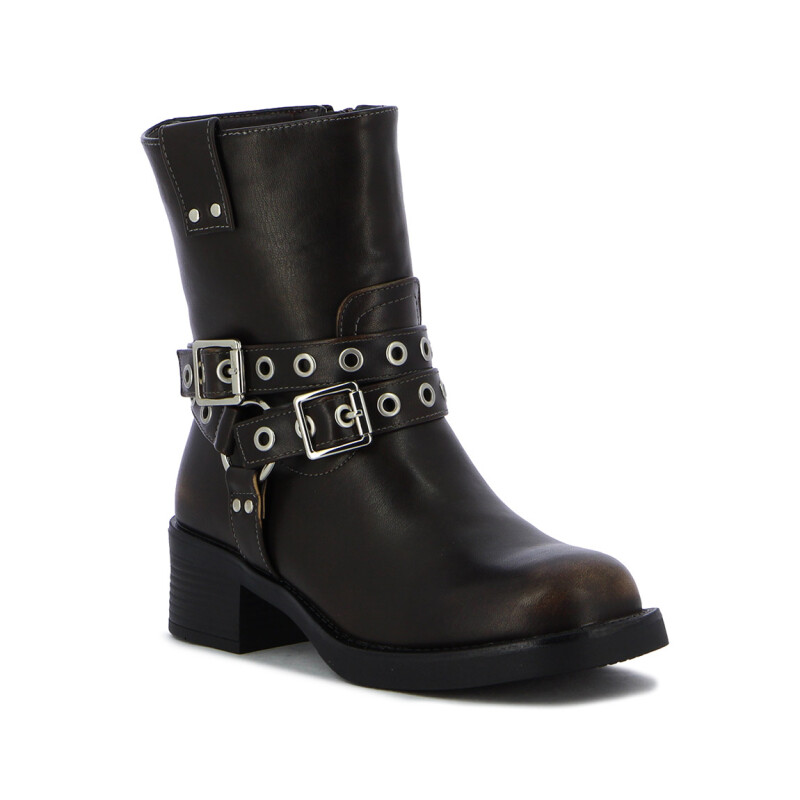 Botas Mujer Darkness Con Hebillas Dorado