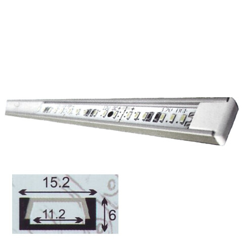 Regleta led alu. 12V 8W 61cm 3000K dif.Opal P01 LD0310