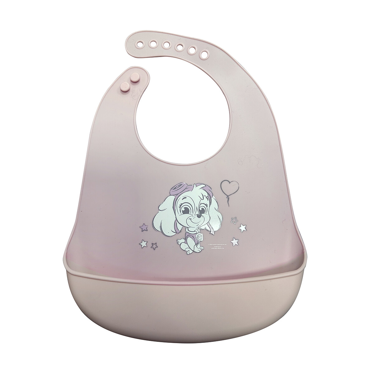 Babero Silicona para Bebés Mediano Paw Patrol 18,2 x 25,3 cm - ROSA 