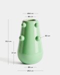 Jarrón Odra de cerámica verde claro acabado brillante 25,5 cm