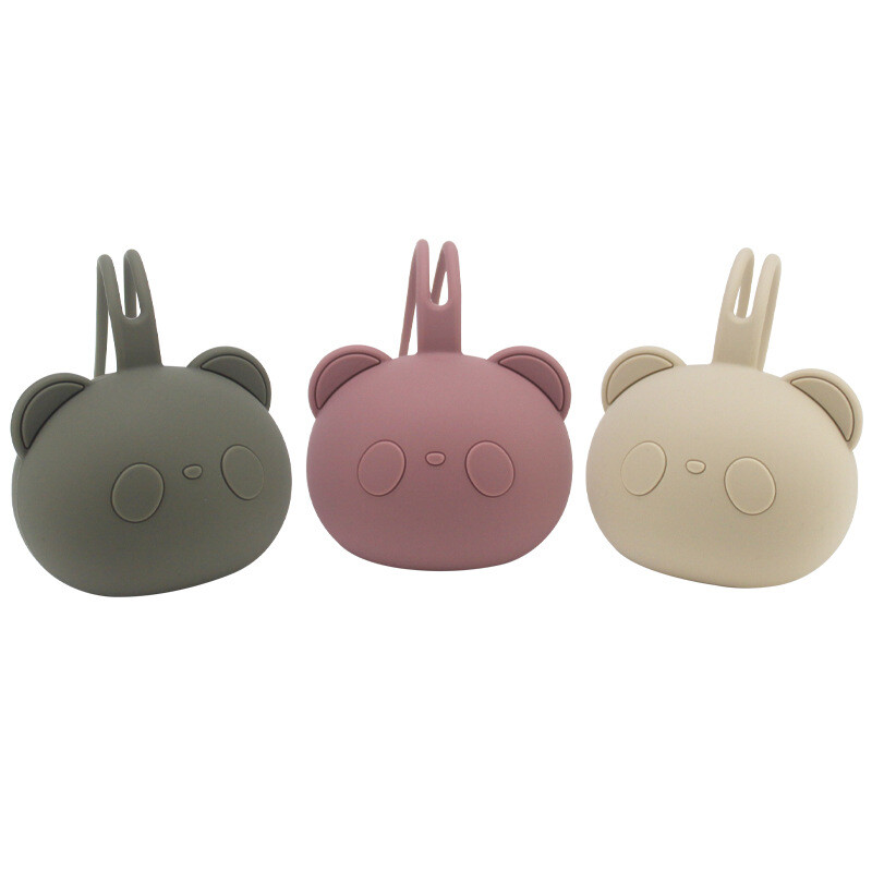 NGUHOLDER Porta Chupete De Silicona Con Forma De Oso - Beige
