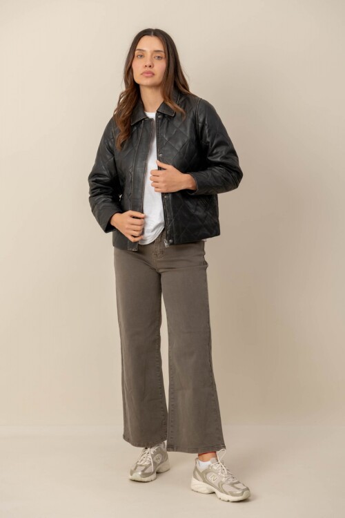 Campera cuero Sonora Negro