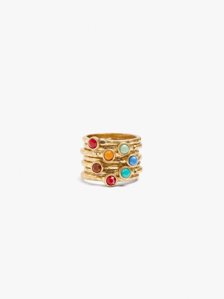 Set De Anillos Con Detalle De Color multicolor