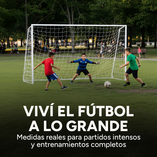 Arco de Fútbol Portería Desarmable Red Metálico 290 x 200cm Color Blanco