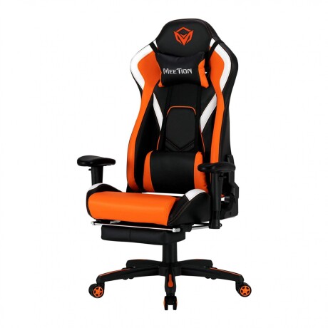 Silla Gamer MEETION MT-CHR22 Con Apoya Pies Cuero - Black Orange Silla Gamer MEETION MT-CHR22 Con Apoya Pies Cuero - Black Orange