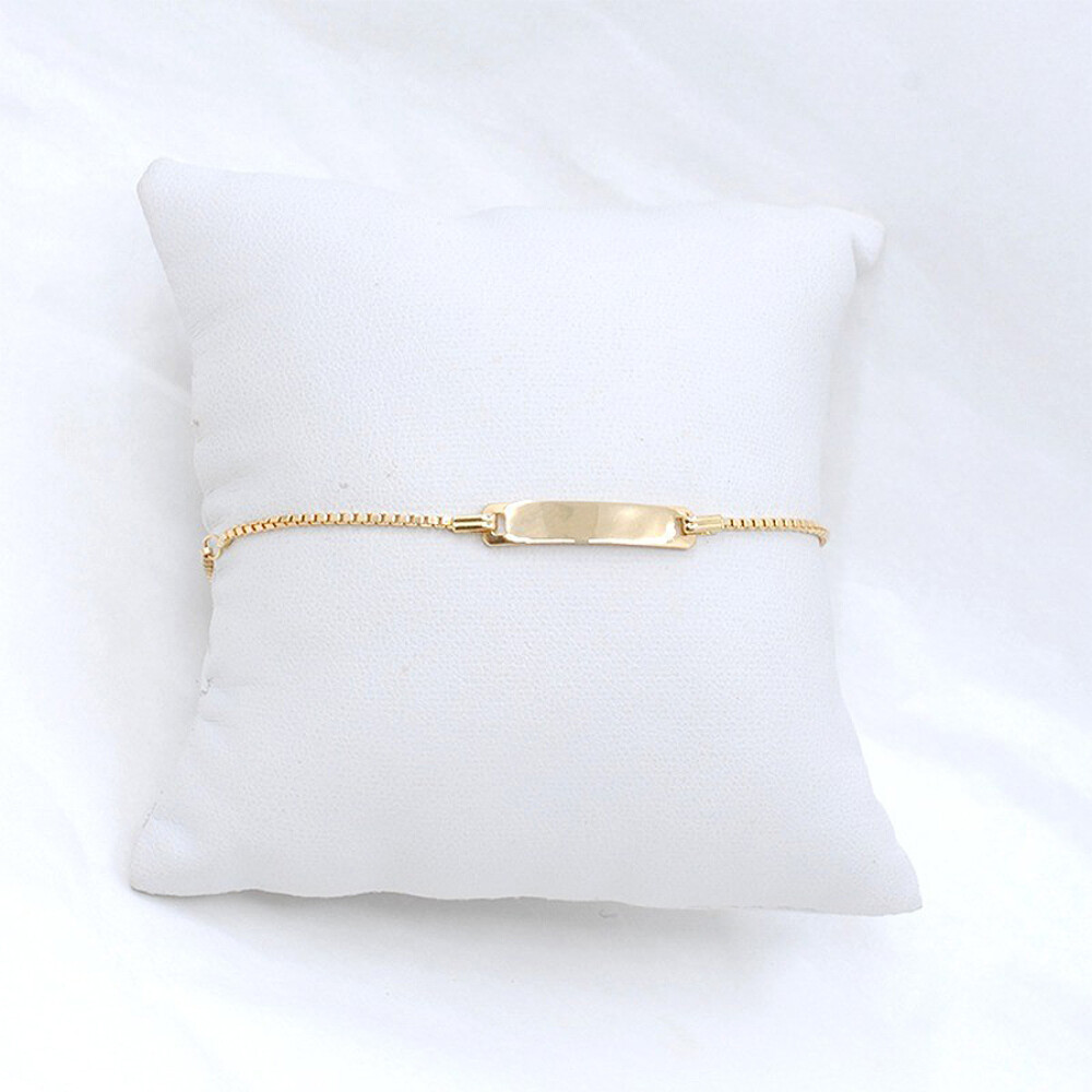 Pulsera En Oro 18K Con Placa De Identidad Pulsera En Oro 18K Con Placa De Identidad