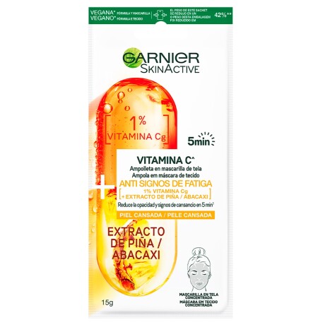 Mascarilla de tela Garnier Skin Active con Vitamina Cg y Ananá Normal