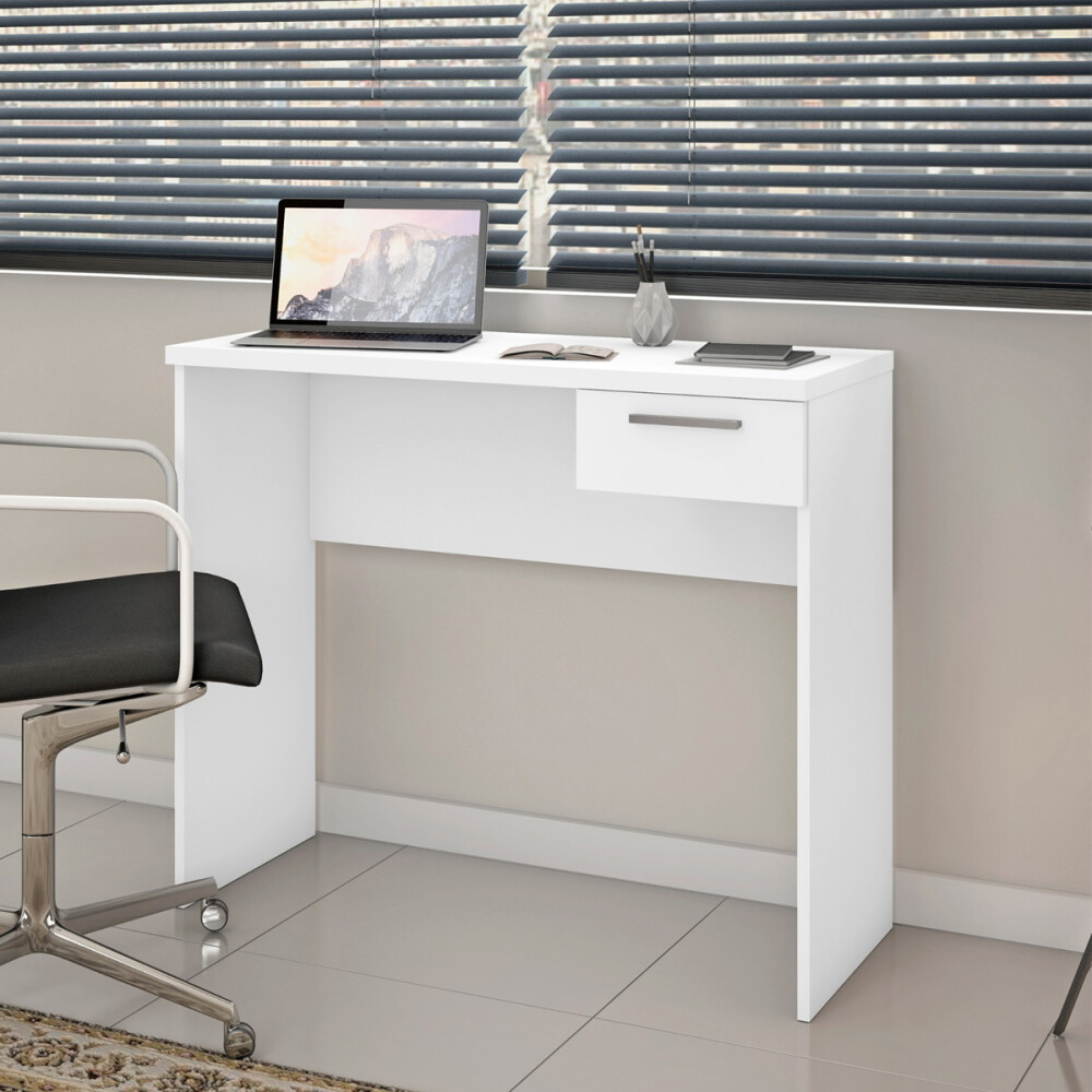 ESCRITORIO MESA PARA PC LAPTOP COMPUTADORA 1 CAJÓN BLANCO