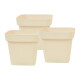 Set x3 Maceta cuadrada 1,9 lts ARENA