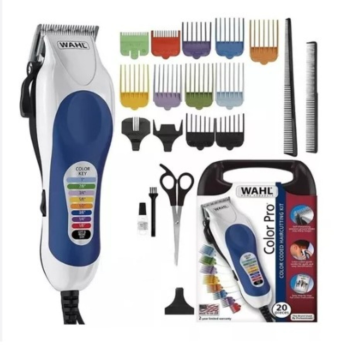 Máquina de cortar cabello Wahl - Color Pro 20 piezas 