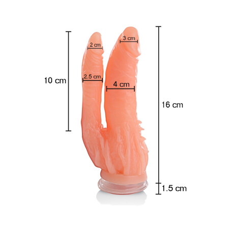 Consolador Doble Placer Con Ventosa Piel