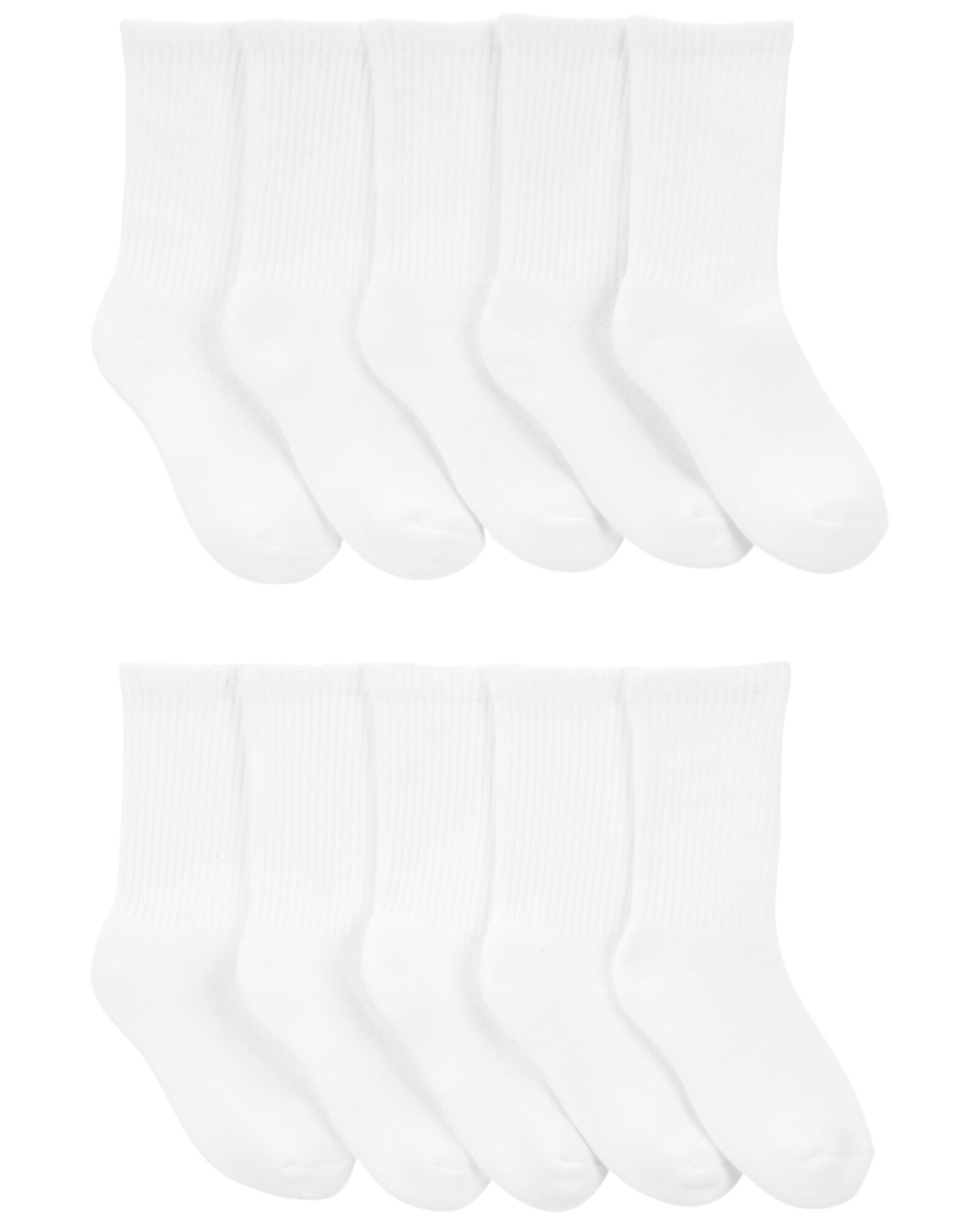 Pack diez pares de medias de algodón, blancas Sin color