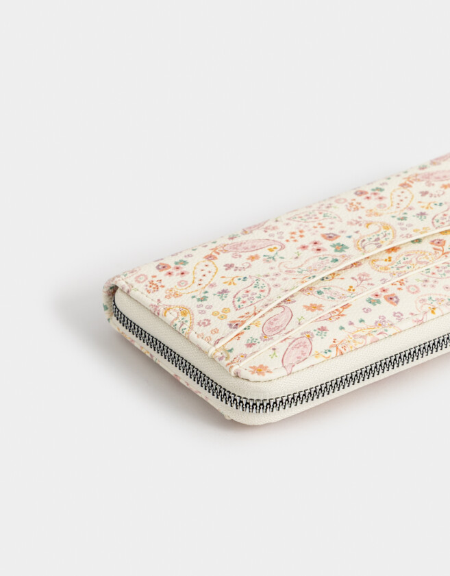 Ficheros Romántico Billetera Fichero Estampada - Blanco Crudo