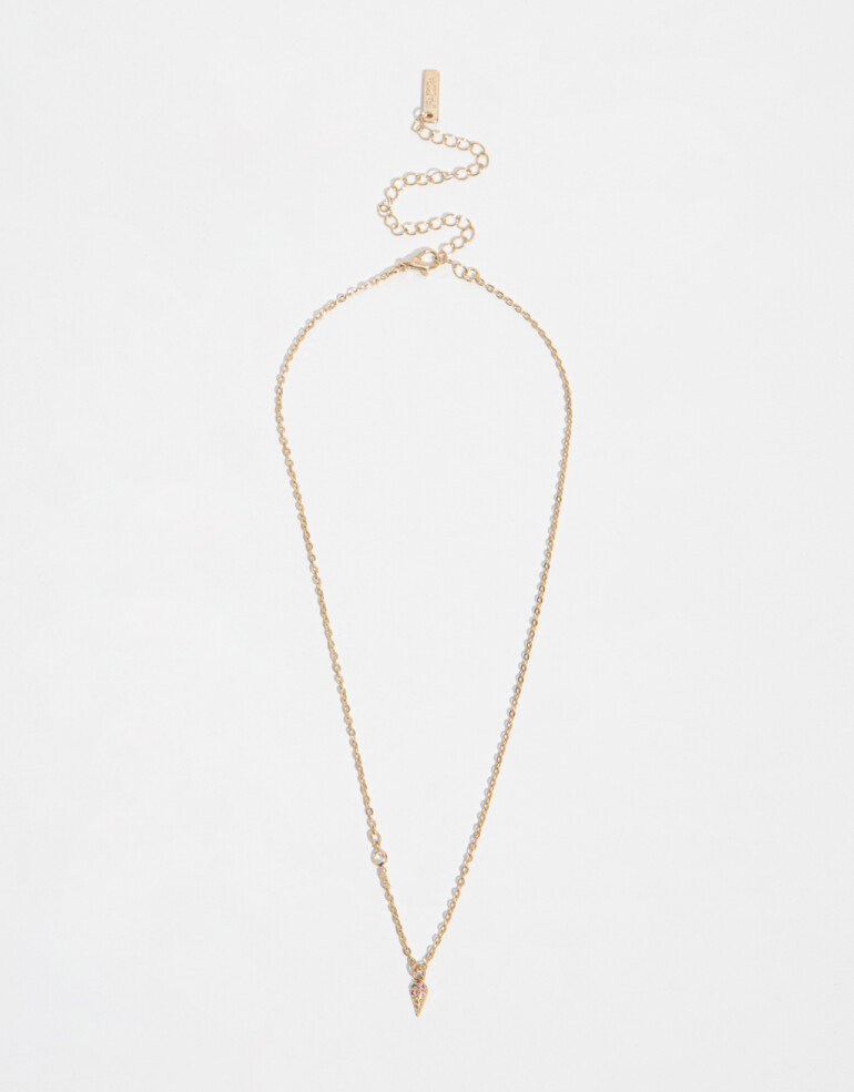 Cadena Corta con Dije Strass Collar Con Dije De Heladito - Dorado