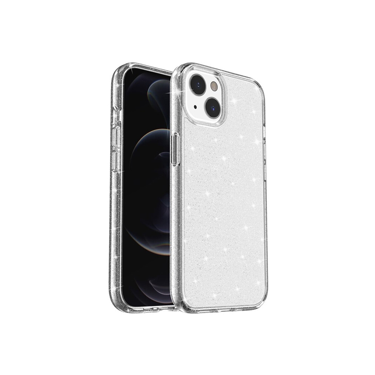 Protector rígido iPhone 13/14 transparente con brillos 